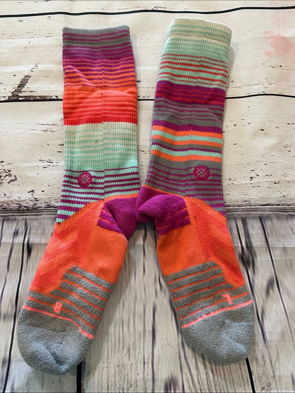 Stance Men's Multicolor Crew Socks - Tie-Dye Yellow, Pink & Paisley